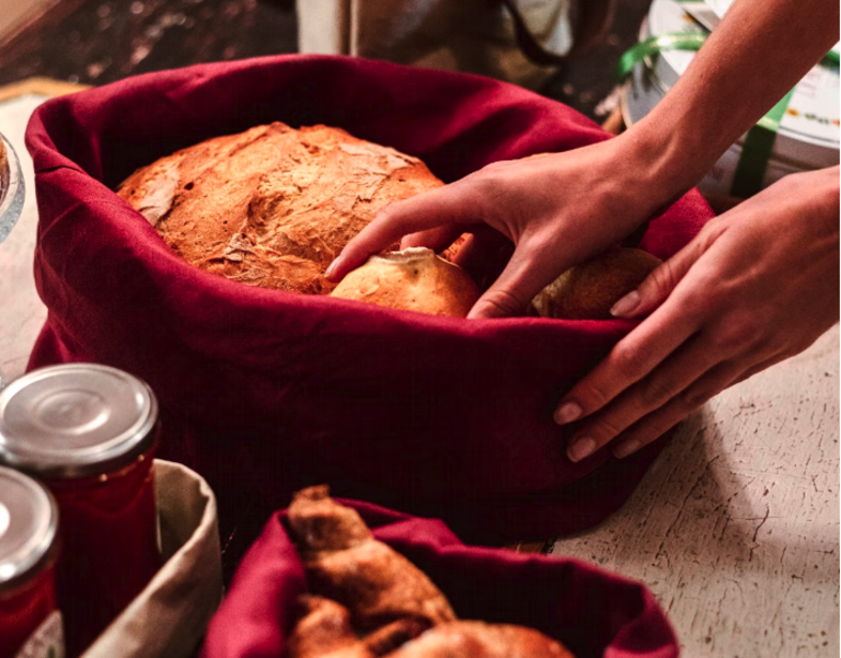 fiocco - linen bag palio red