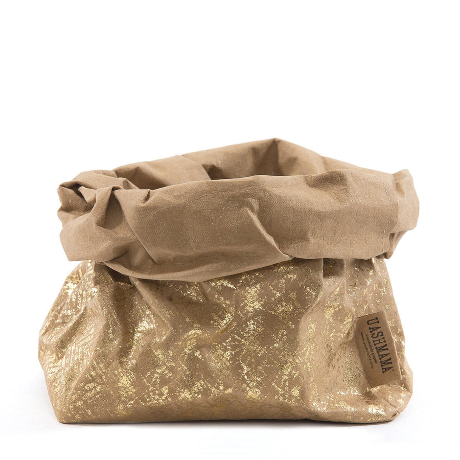 holiday print  paper bag - avana/gold